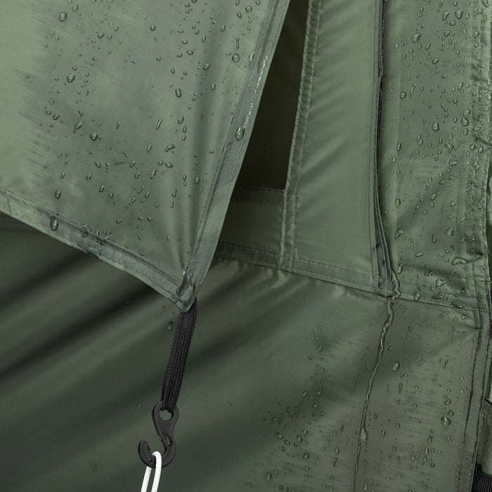 SoBuy Lettino da campeggio Brandina da campeggio Tenda da esterno con gancio per lampada e tasche porta scarpe Tenda 3 in 1 per 1 persona Pratica 193x86x160 cm OGS32-II-GR