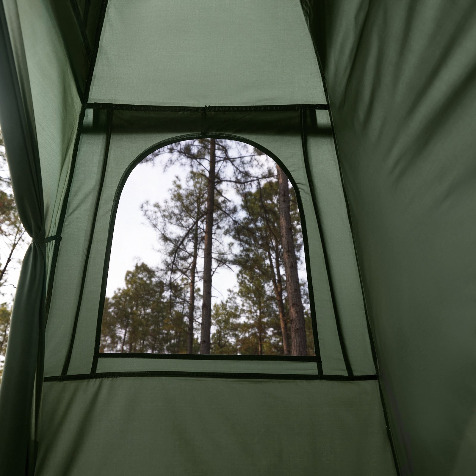 SoBuy Lettino da campeggio Brandina da campeggio Tenda da esterno con gancio per lampada e tasche porta scarpe Tenda 3 in 1 per 1 persona Pratica 193x86x160 cm OGS32-II-GR