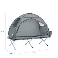 SoBuy Lettino da campeggio Brandina da campeggio Tenda da esterno con gancio per lampada e tasche porta scarpe Tenda 3 in 1 per 1 persona Pratica 193x86x160 cm OGS32-II-HG