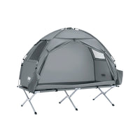 SoBuy Lettino da campeggio Brandina da campeggio Tenda da esterno con gancio per lampada e tasche porta scarpe Tenda 3 in 1 per 1 persona Pratica 193x86x160 cm OGS32-II-HG