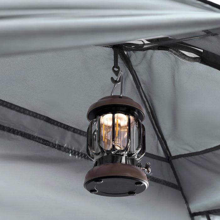 SoBuy Lettino da campeggio Brandina da campeggio Tenda da esterno con gancio per lampada e tasche porta scarpe Tenda 3 in 1 per 1 persona Pratica 193x86x160 cm OGS32-II-HG