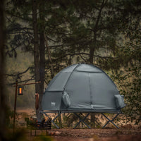 SoBuy Lettino da campeggio Brandina da campeggio Tenda da esterno con gancio per lampada e tasche porta scarpe Tenda 3 in 1 per 1 persona Pratica 193x86x160 cm OGS32-II-HG