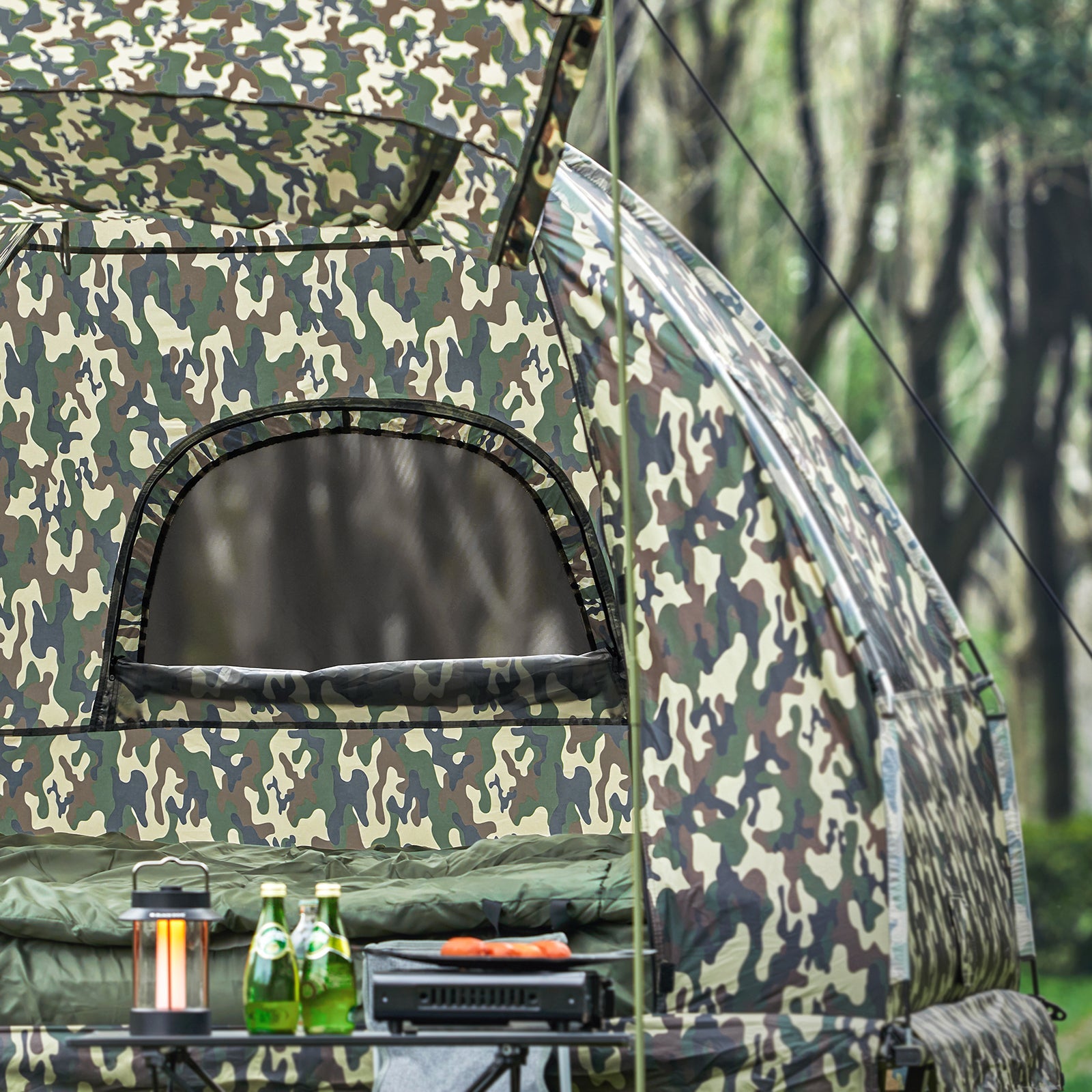 Brandina pieghevole campeggio Tenda da Campeggio con materasso Multicolori 193x145x178cm OGS61-L-TN