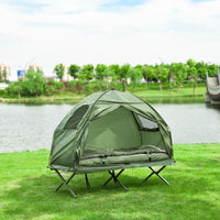 SoBuy® Brandina da Campeggio Pieghevole, Tenda da Campeggio,con Borsa e Materasso ad Aria, OGS32-GR,IT