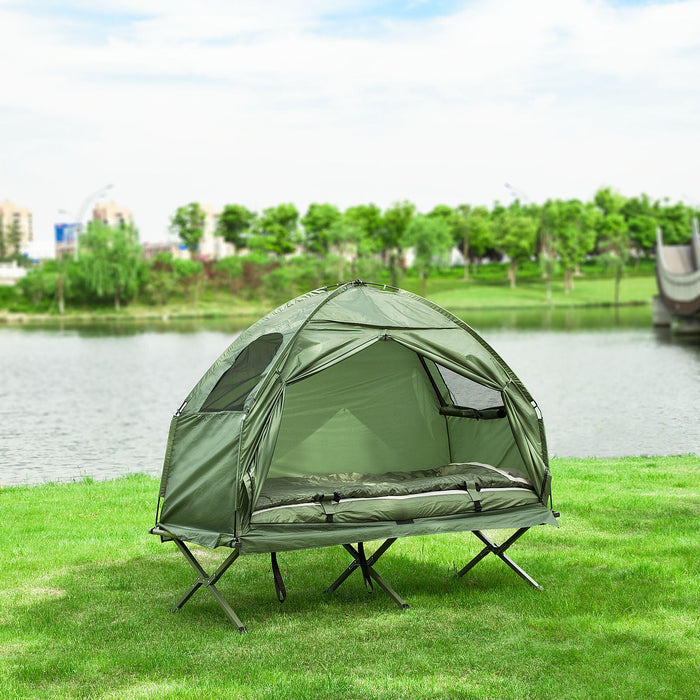 SoBuy® Brandina da Campeggio Pieghevole, Tenda da Campeggio,con Borsa e Materasso ad Aria, OGS32-GR,IT
