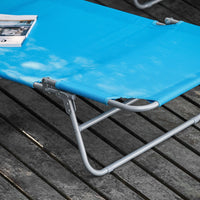 Sdraio pieghevole,lettino prendisole,schienale reclinabile,1 pezzo, Blu OGS35-B