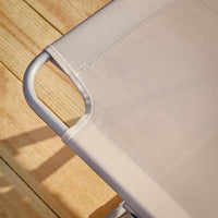 Sdraio pieghevole,lettino prendisole,schienale reclinabile,2 pezzi, Beige OGS35-MIx2