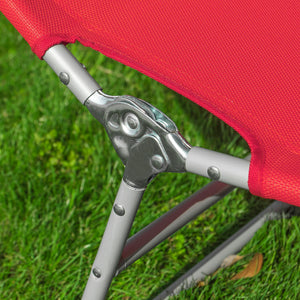 SoBuy Sdraio da Giardino Reclinabile Lettino Prendisole con Cuscino e Tasca Laterale Sedia Sdraio da Esterno per Patio Campeggio Spiaggia Sdraio Pieghevole da Giardino Rosso 155x56x81cm OGS35-R