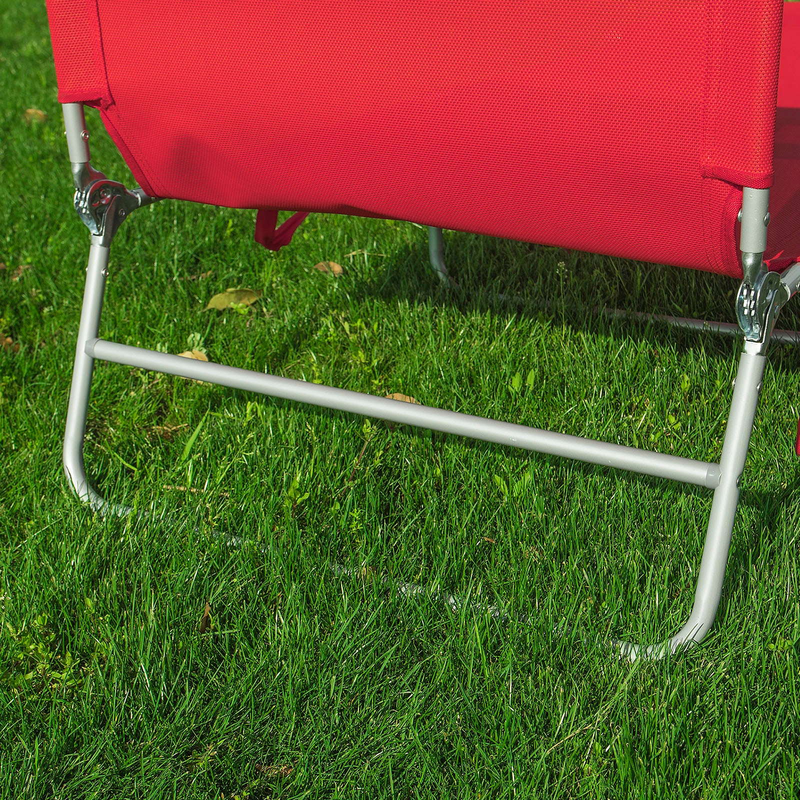 SoBuy Sdraio da Giardino Reclinabile Lettino Prendisole con Cuscino e Tasca Laterale Sedia Sdraio da Esterno per Patio Campeggio Spiaggia Sdraio Pieghevole da Giardino Rosso 155x56x81cm OGS35-R