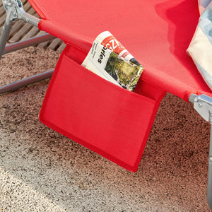 Sdraio pieghevole,lettino prendisole,schienale reclinabile,2 pezzi, Rosso OGS35-Rx2