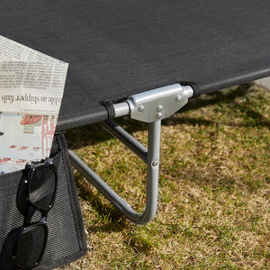 Sdraio pieghevole,lettino prendisole,schienale reclinabile,2 pezzi, Nero OGS35-SCHx2