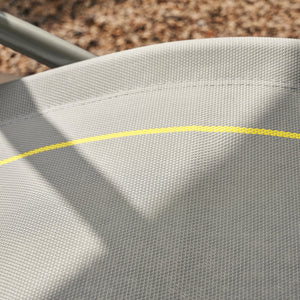 Sedia Sdraio Lettino da Giardino in Verniciato a Polvere Ferro e Tessuto di teslin, Grigio, OGS38-HG