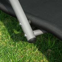 SoBuy Lettino prendisole da giardino Sedia con poggiatesta Sdraio per esterni giardino spiaggia Sedia da campeggio Nero 165x55x67 cm OGS38-SCH