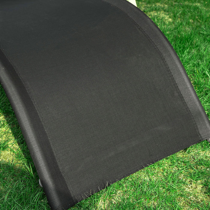 SoBuy Lettino prendisole da giardino Sedia con poggiatesta Sdraio per esterni giardino spiaggia Sedia da campeggio Nero 165x55x67 cm OGS38-SCH