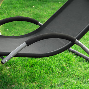 SoBuy Lettino prendisole da giardino Sedia con poggiatesta Sdraio per esterni giardino spiaggia Sedia da campeggio Nero 165x55x67 cm OGS38-SCH