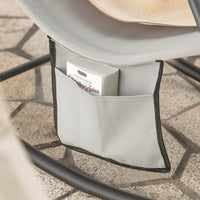 SoBuy Dondolo da Giardino Sedia a Dondolo da Esterno Lettino Prendisole con Tasca Laterale Poltrona da Giardino Sdraio per Patio Balcone Campeggio Spiaggia Grigio 143x57x85 cm OGS47-HG