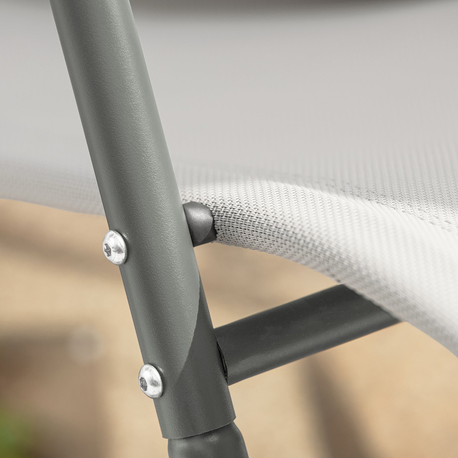 SoBuy Dondolo da Giardino Sedia a Dondolo da Esterno Lettino Prendisole con Tasca Laterale Poltrona da Giardino Sdraio per Patio Balcone Campeggio Spiaggia Grigio 143x57x85 cm OGS47-HG