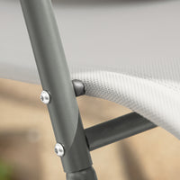 SoBuy Dondolo da Giardino Sedia a Dondolo da Esterno Lettino Prendisole con Tasca Laterale Poltrona da Giardino Sdraio per Patio Balcone Campeggio Spiaggia Grigio 143x57x85 cm OGS47-HG