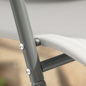 SoBuy Dondolo da Giardino Sedia a Dondolo da Esterno Lettino Prendisole con Tasca Laterale Poltrona da Giardino Sdraio per Patio Balcone Campeggio Spiaggia Grigio 143x57x85 cm OGS47-HG