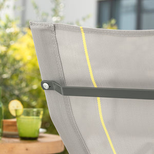 SoBuy Dondolo da Giardino Sedia a Dondolo da Esterno Lettino Prendisole con Tasca Laterale Poltrona da Giardino Sdraio per Patio Balcone Campeggio Spiaggia Grigio 143x57x85 cm OGS47-HG