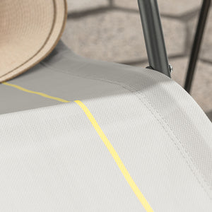 SoBuy Dondolo da Giardino Sedia a Dondolo da Esterno Lettino Prendisole con Tasca Laterale Poltrona da Giardino Sdraio per Patio Balcone Campeggio Spiaggia Grigio 143x57x85 cm OGS47-HG