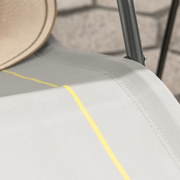 SoBuy Dondolo da Giardino Sedia a Dondolo da Esterno Lettino Prendisole con Tasca Laterale Poltrona da Giardino Sdraio per Patio Balcone Campeggio Spiaggia Grigio 143x57x85 cm OGS47-HG