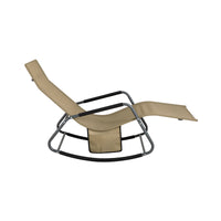 SoBuy Dondolo da Giardino Sedia a Dondolo da Esterno Lettino Prendisole con Tasca Laterale Poltrona da Giardino Sdraio per Patio Balcone Campeggio Spiaggia Cacchi 143x57x85 cm OGS47-KA