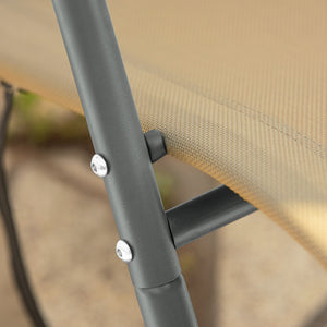 SoBuy Dondolo da Giardino Sedia a Dondolo da Esterno Lettino Prendisole con Tasca Laterale Poltrona da Giardino Sdraio per Patio Balcone Campeggio Spiaggia Cacchi 143x57x85 cm OGS47-KA