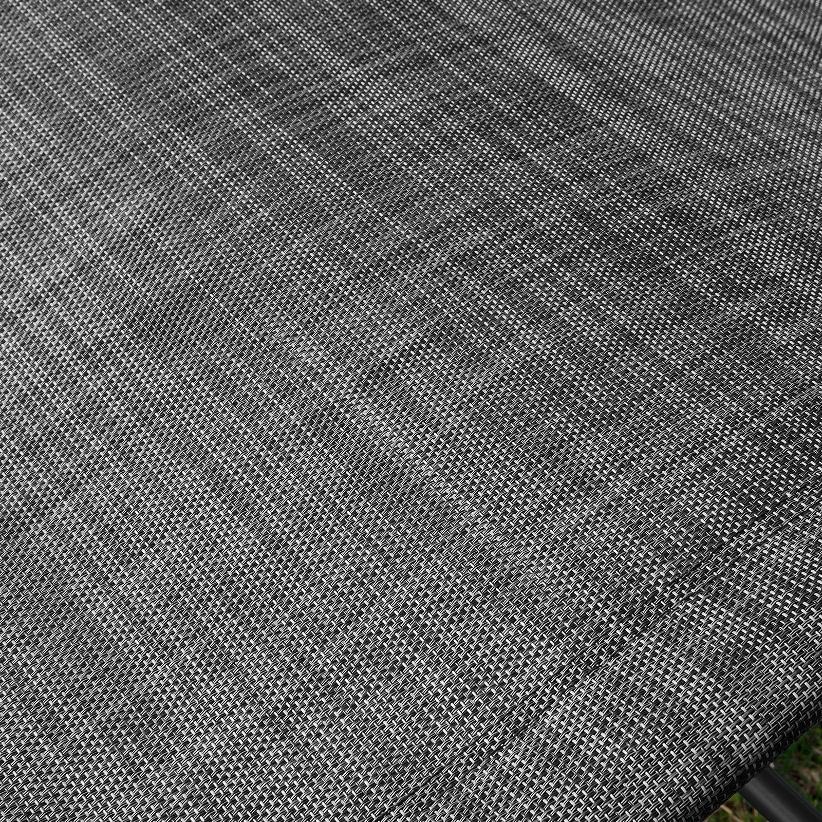 SoBuy Dondolo da Giardino Sedia a Dondolo da Esterno Lettino Prendisole con Tasca Laterale Poltrona da Giardino Sdraio per Patio Balcone Campeggio Spiaggia Nero/Grigio 143x57x85 cm OGS47-MS