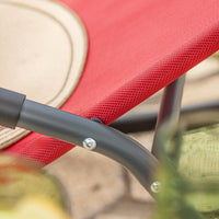 SoBuy Dondolo da Giardino Sedia a Dondolo da Esterno Lettino Prendisole con Tasca Laterale Poltrona da Giardino Sdraio per Patio Balcone Campeggio Spiaggia Rosso 143x57x85 cm OGS47-R