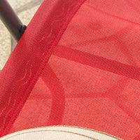 SoBuy Dondolo da Giardino Sedia a Dondolo da Esterno Lettino Prendisole con Tasca Laterale Poltrona da Giardino Sdraio per Patio Balcone Campeggio Spiaggia Rosso 143x57x85 cm OGS47-R