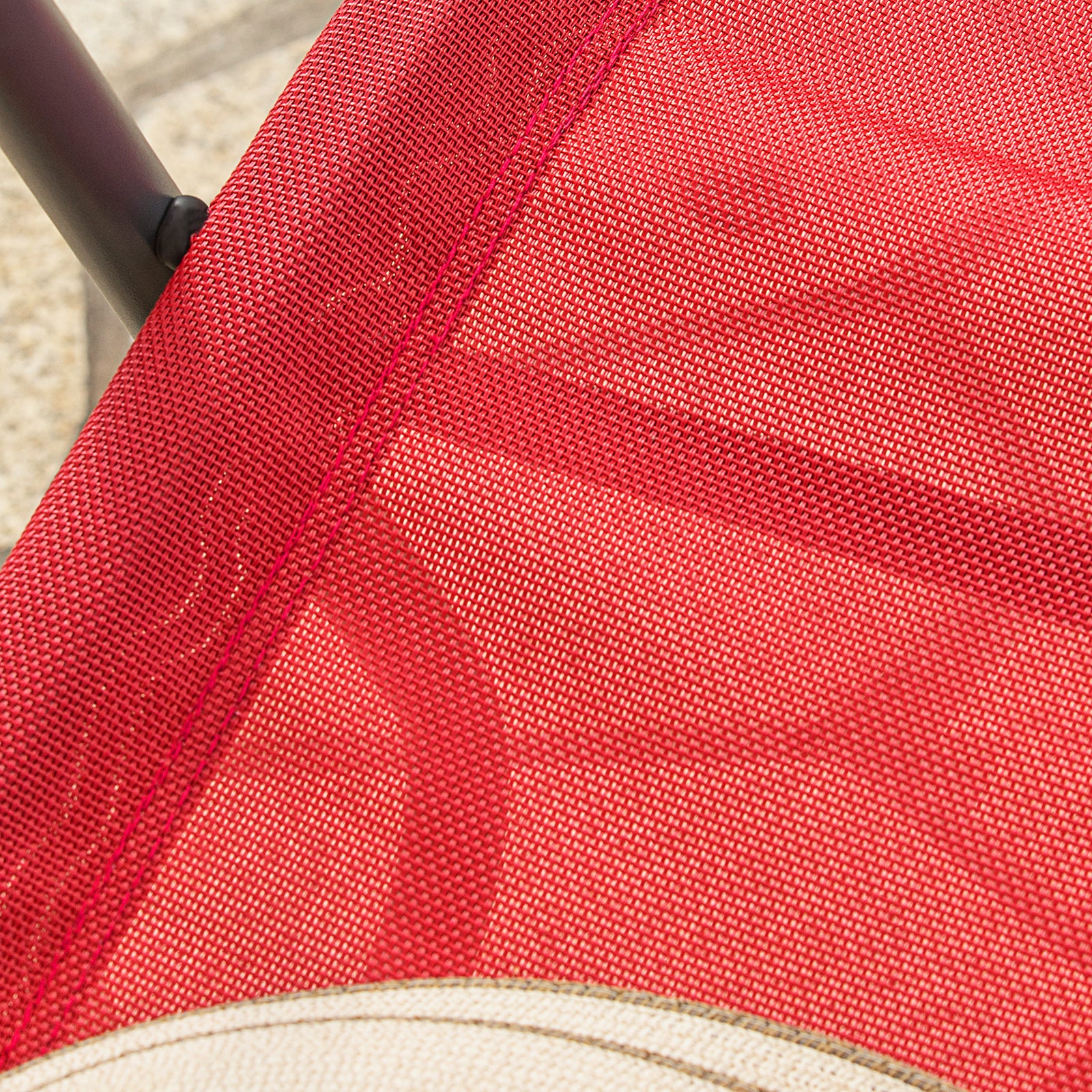 SoBuy Dondolo da Giardino Sedia a Dondolo da Esterno Lettino Prendisole con Tasca Laterale Poltrona da Giardino Sdraio per Patio Balcone Campeggio Spiaggia Rosso 143x57x85 cm OGS47-R