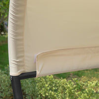 SoBuy Sdraio dondolo da giardino 2 Posti con 2 Cuscini e Tettuccio Sdraio prendisole per esterni Grigio 140x184x180 cm OGS50-HG