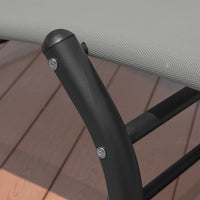 SoBuy Sdraio dondolo da giardino 2 Posti con 2 Cuscini e Tettuccio Sdraio prendisole per esterni Grigio 140x184x180 cm OGS50-HG