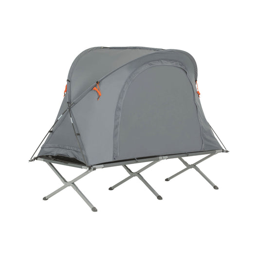 SoBuy Lettino da campeggio Brandina da campeggio con finestra Tenda da esterno Tenda singola pieghevole per 1 persona Grigio 194x87x147 cm OGS60-HG