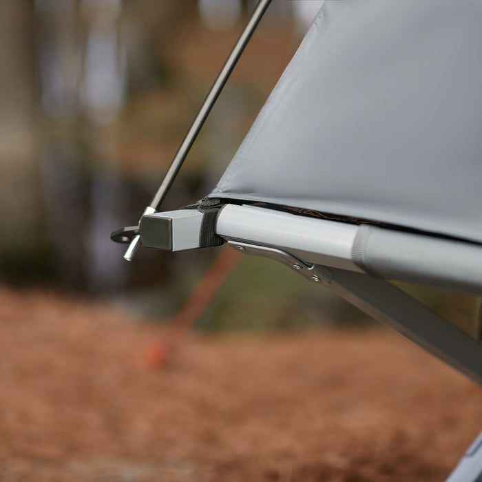 SoBuy Lettino da campeggio Brandina da campeggio con finestra Tenda da esterno Tenda singola pieghevole per 1 persona Grigio 194x87x147 cm OGS60-HG