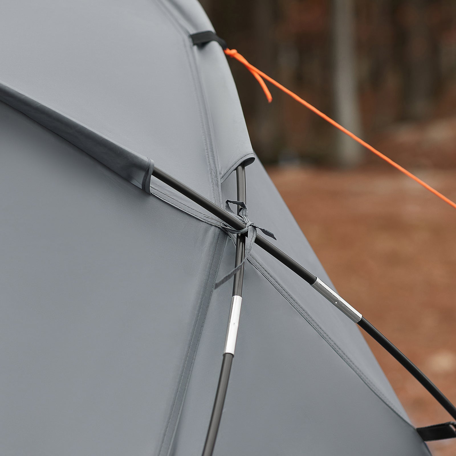 SoBuy Lettino da campeggio Brandina da campeggio con finestra Tenda da esterno Tenda singola pieghevole per 1 persona Grigio 194x87x147 cm OGS60-HG