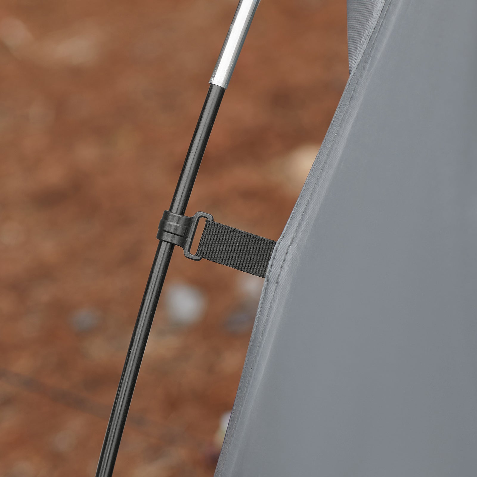 SoBuy Lettino da campeggio Brandina da campeggio con finestra Tenda da esterno Tenda singola pieghevole per 1 persona Grigio 194x87x147 cm OGS60-HG