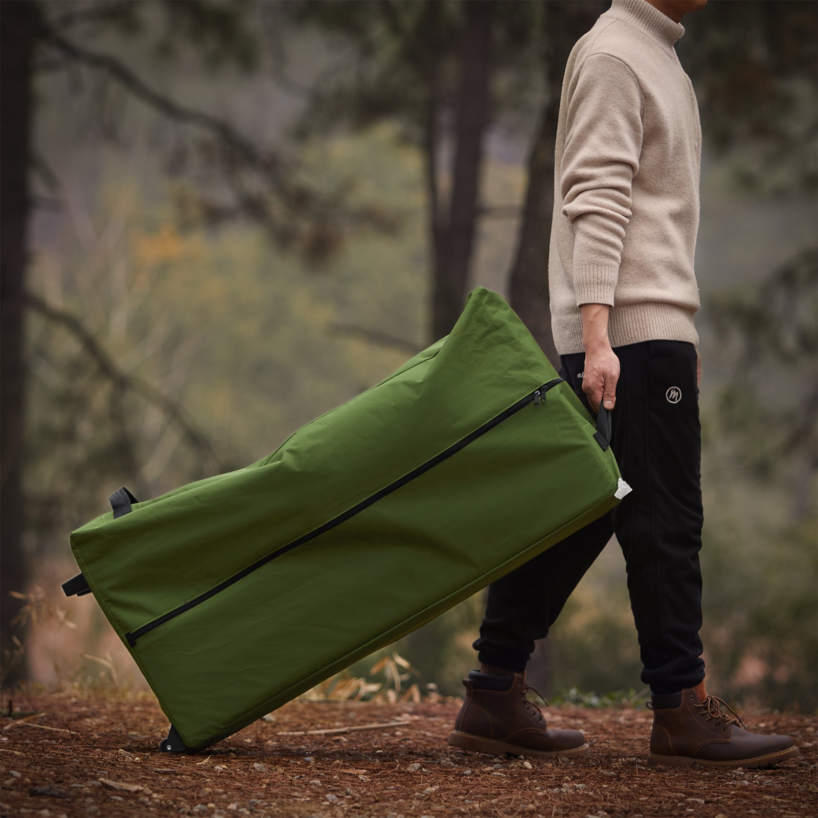 SoBuy Tenda da campeggio per 2 persone Letto a castello Tenda 4 in 1 con borsa di trasporto Brandina pieghevole campeggio Verde pratico 193 x 145 x 185 cm OGS61-L-GR