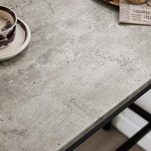 Set 3 Pezzi Tavolo con 2 sgabelli Alto Mobile Bar per casa Stile Vintage, Grigio, L89*P45*A86.5cm OGT03-HG