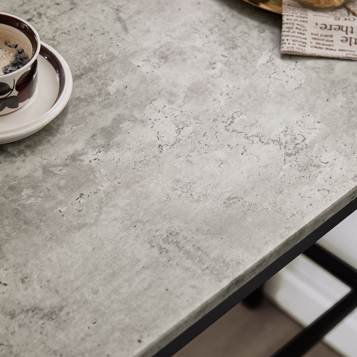 Set 3 Pezzi Tavolo con 2 sgabelli Alto Mobile Bar per casa Stile Vintage, Grigio, L89*P45*A86.5cm OGT03-HG