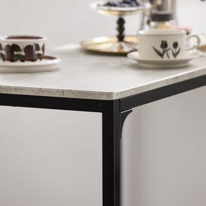 Set 3 Pezzi Tavolo con 2 sgabelli Alto Mobile Bar per casa Stile Vintage, Grigio, L89*P45*A86.5cm OGT03-HG