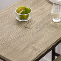 Set 3 Pezzi Tavolo con 2 sgabelli Alto Mobile Bar per casa Stile Vintage,Marrone, L89*P45*A86.5cm OGT03-N