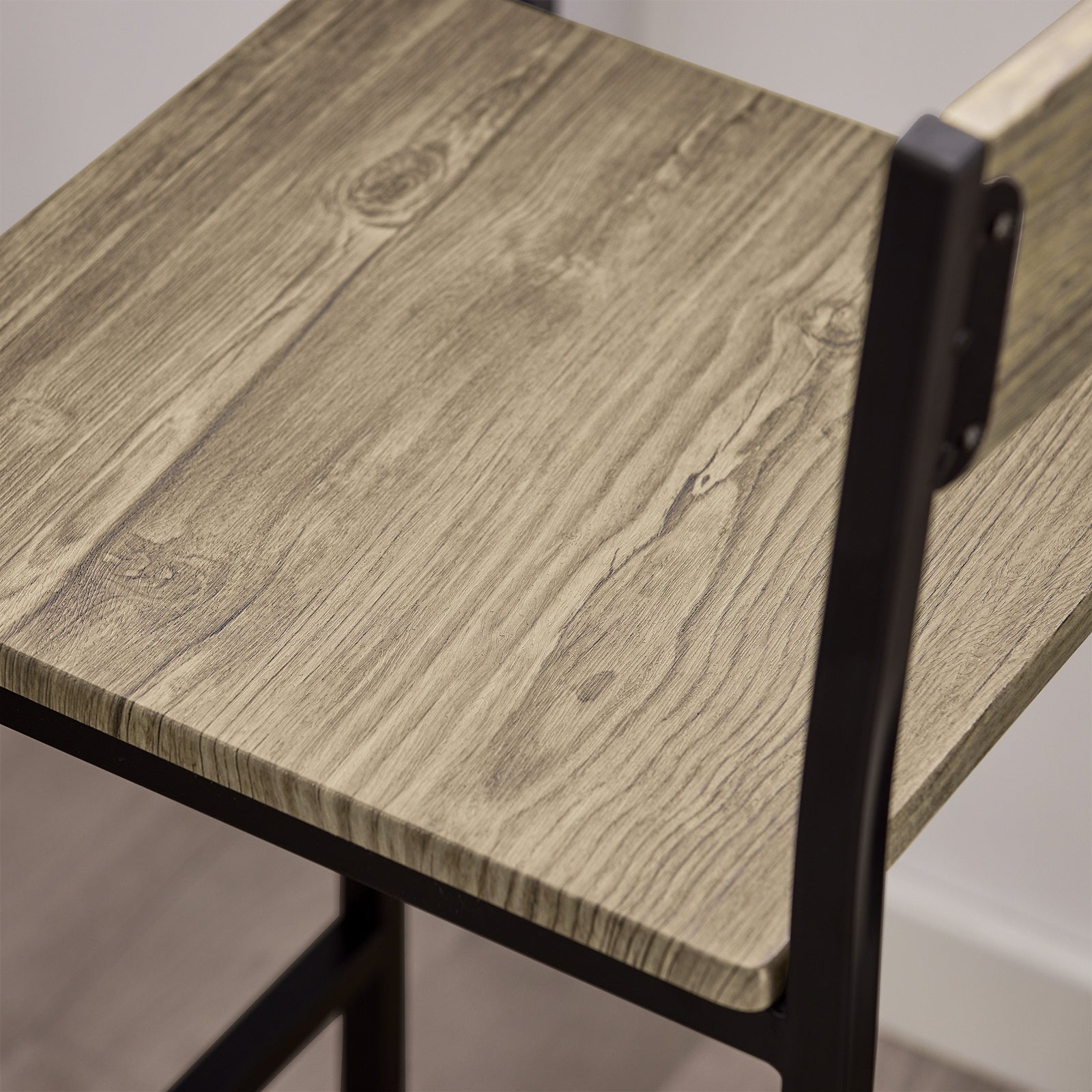 Set 3 Pezzi Tavolo con 2 sgabelli Alto Mobile Bar per casa Stile Vintage,Marrone, L89*P45*A86.5cm OGT03-N