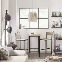 Set 3 Pezzi Tavolo con 2 sgabelli Alto Mobile Bar per casa Stile Vintage,Marrone, L89*P45*A86.5cm OGT03-N