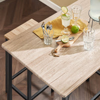 Set 5 Pezzi Tavolo con 4 sgabelli Mobile Bar per casa Stile Industriale L100*P60*A87 cm Legno OGT11-N