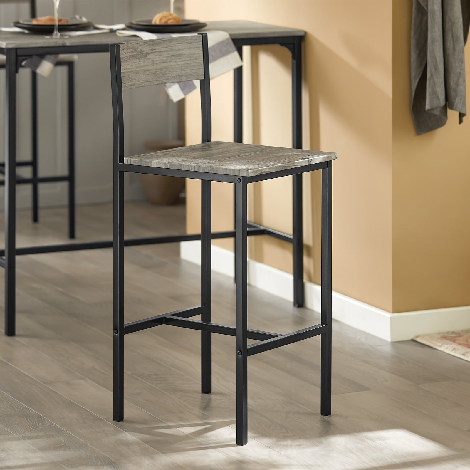 Set 5 pezzi Tavolo con 4 sedie alto, Set di mobili da balcone,OGT14