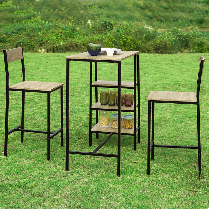 Set Tavolo e sedie da Bar,Penisola Cucina Mobile, Altezza: 100 cm, OGT16-N