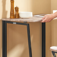 Tavolo Pieghevole con 2 sgabelli Pieghevole Tavolo salvaspazio in Legno e Ferro L90*P45*A74 cm Max Portata 150 kg OGT18-N