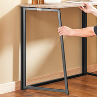 Tavolo Pieghevole con 2 sgabelli Pieghevole Tavolo salvaspazio in Legno e Ferro L90*P45*A74 cm Max Portata 150 kg OGT18-N